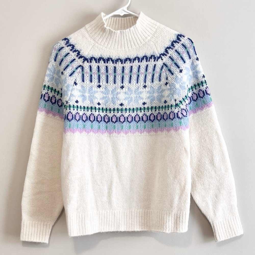 NWT Old Navy Fair Isle Print Mock Neck Sweater